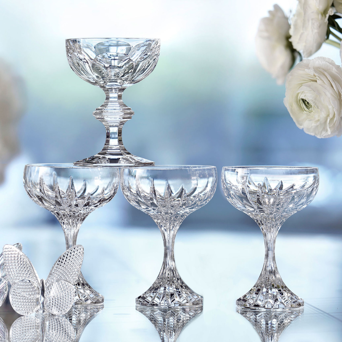 Baccarat Crystal, Harcourt 1841 Cocktail Saucer Champagne Coupe, Pair